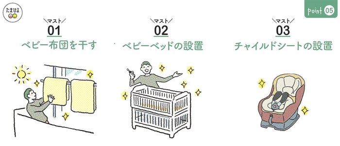 <ポイント5>スムーズに育児を始められるように3つ準備しよう