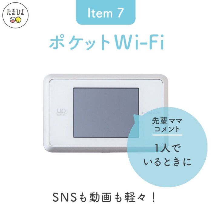 Item7:SNSも動画も軽々な「ポケットWi-Fi」