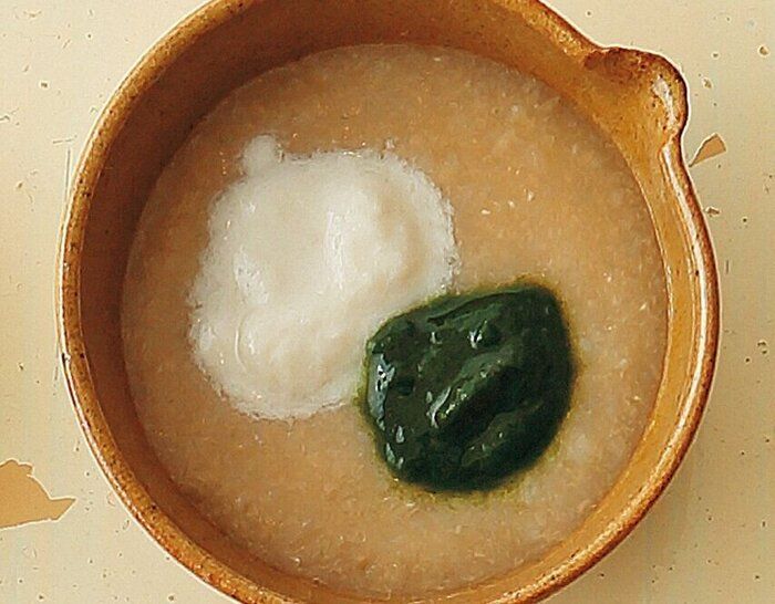 鯛とほうれん草の茶がゆ （離乳初期 5～6カ月ごろ）