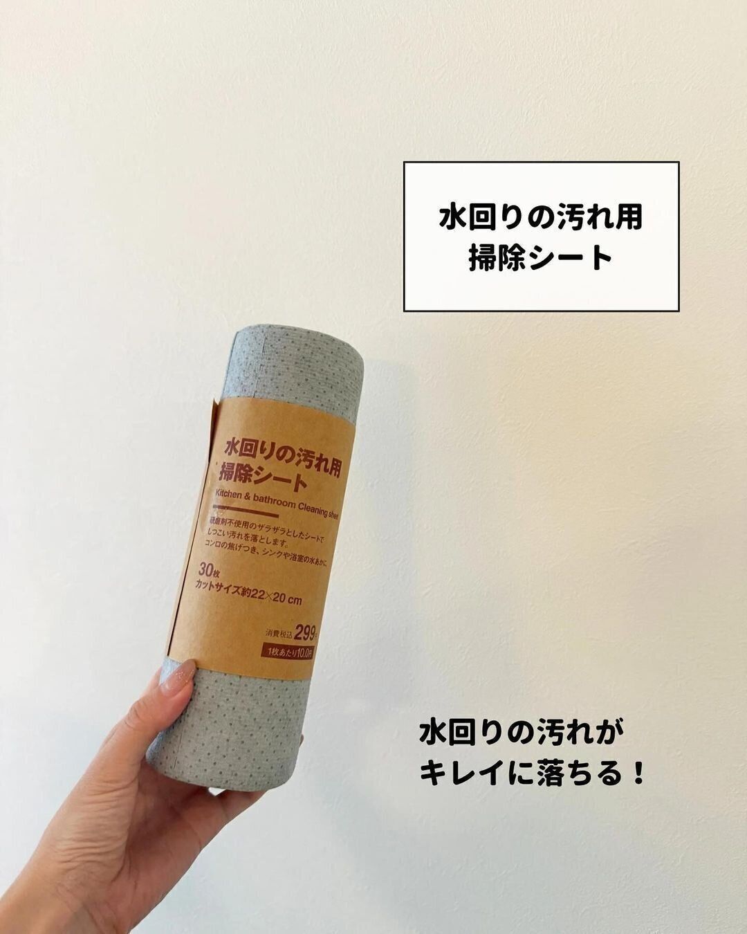 キレイに落ちる！「水回りの汚れ用掃除シート」