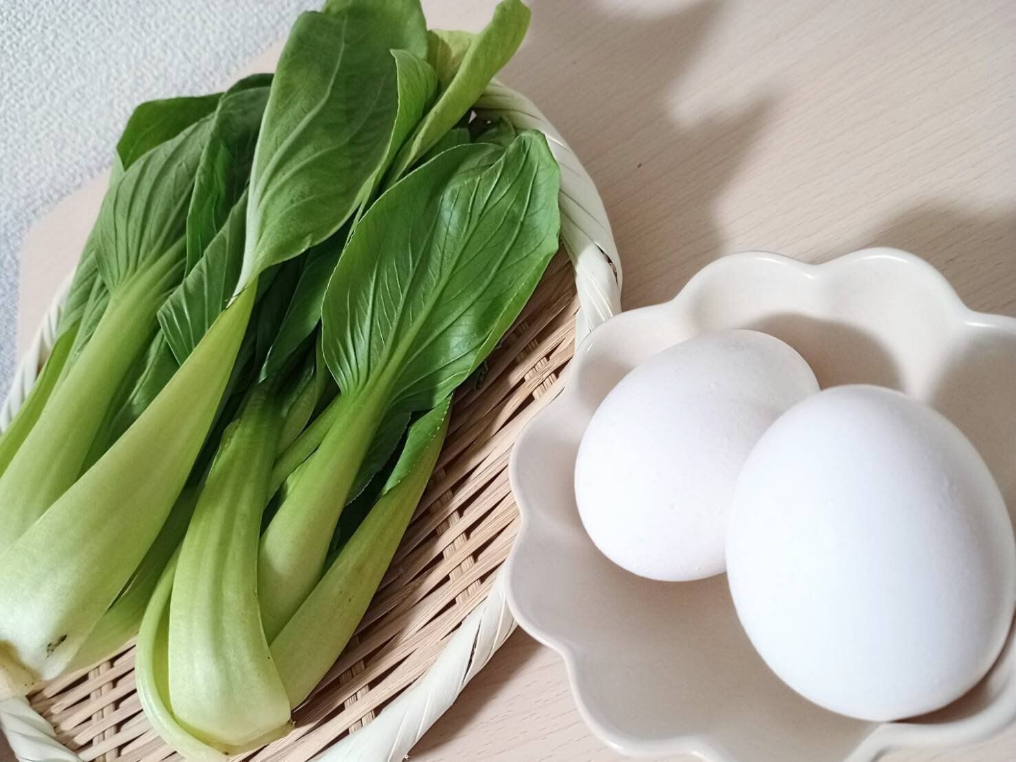 ちんげん菜と卵
