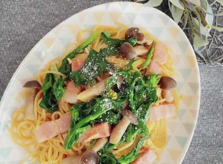 菜花とベーコンの和風パスタ