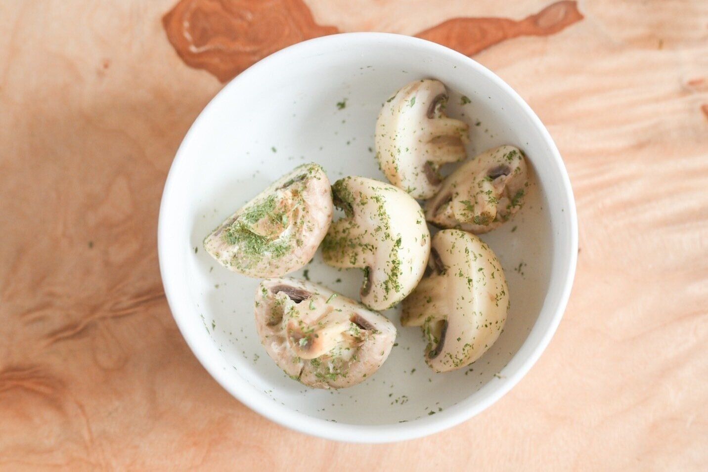 加熱前のマッシュルームマリネ