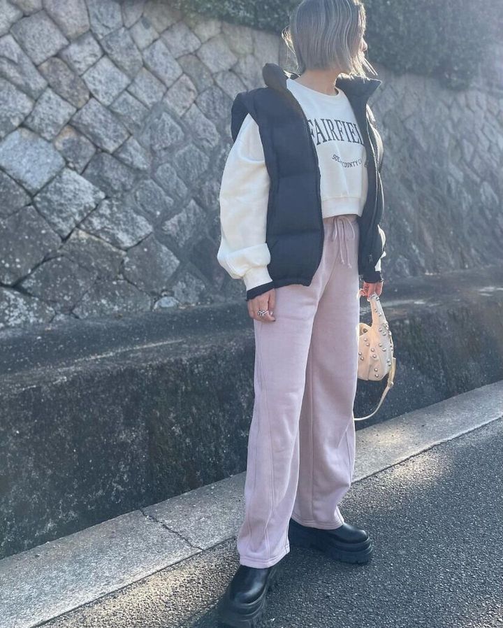 GU スウェットバレルレッグパンツ