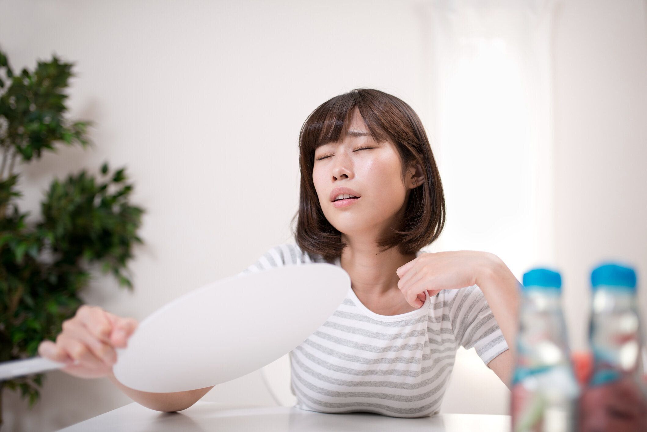 暑い夏の若い女性の画像