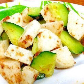 きゅうりと山芋の簡単おかか和え