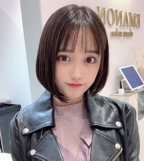 甘めフェイスにピッタリ！前下がり重めボブ