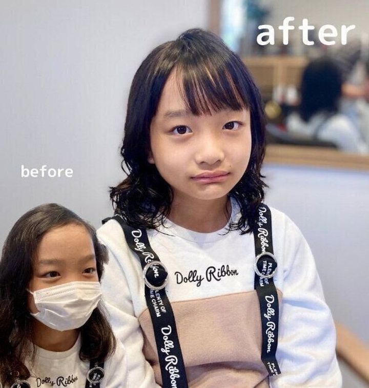 ポイントストレートパーマで前髪サラサラ!クセ毛を活かしたミディアムヘア