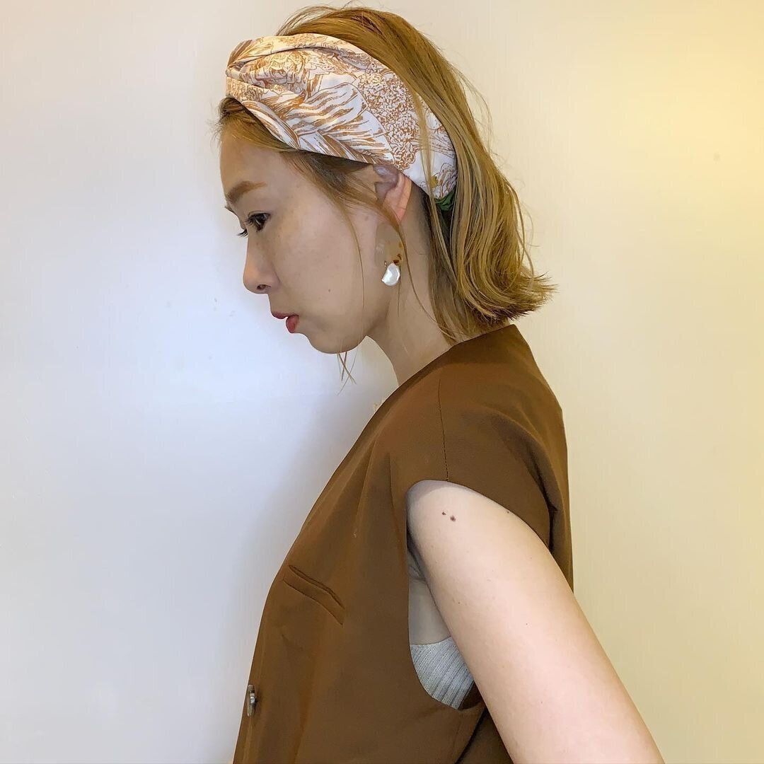 40代女性に似合う不器用でも簡単にできるヘアアレンジ！ボブのヘアスタイルにおすすめターバンアレンジ