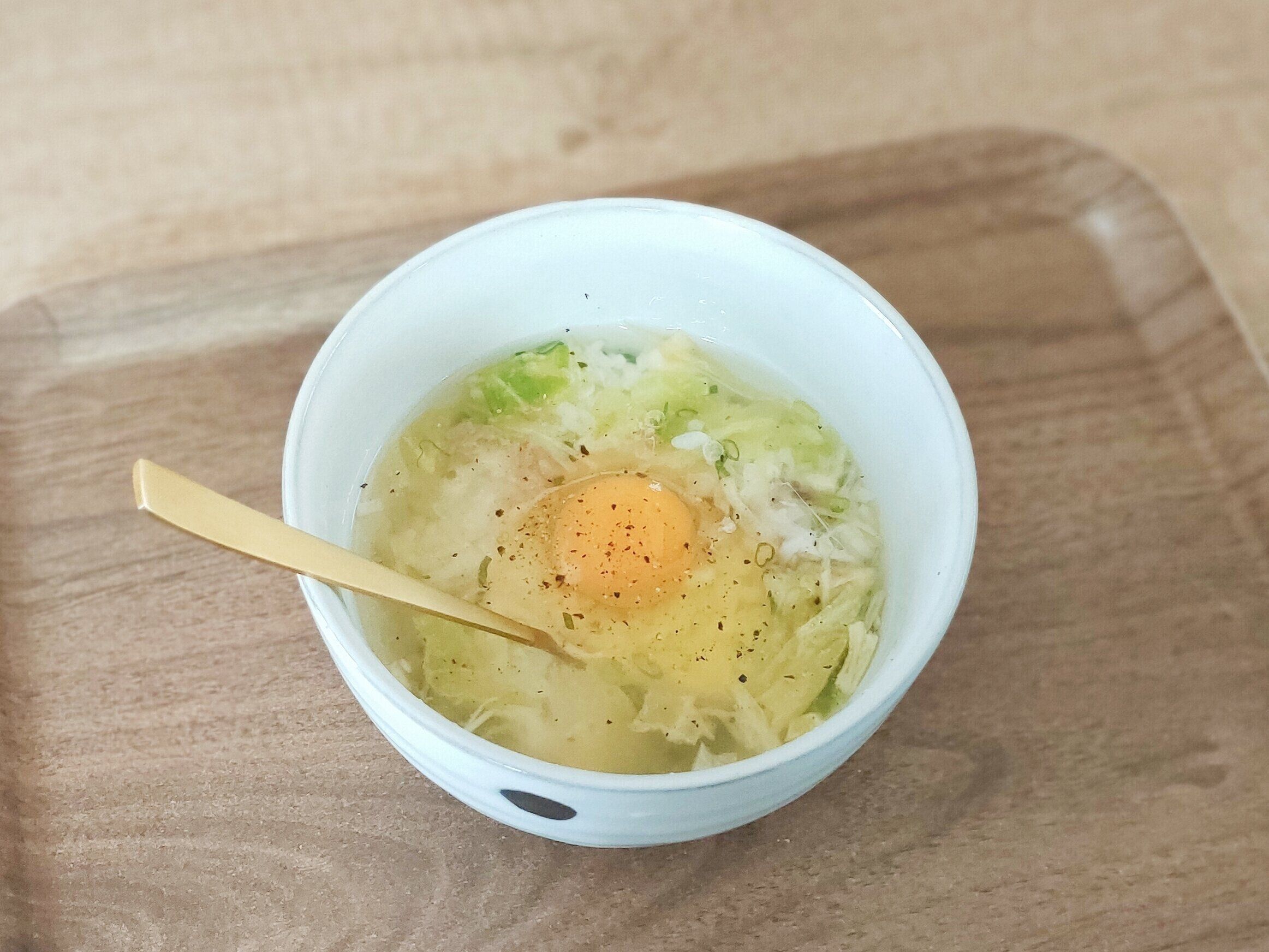 牛肉と葱のテールスープを作った玉子おじや風