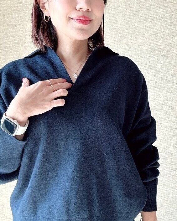 ユニクロ　スムースコットンリラックスポロセーター