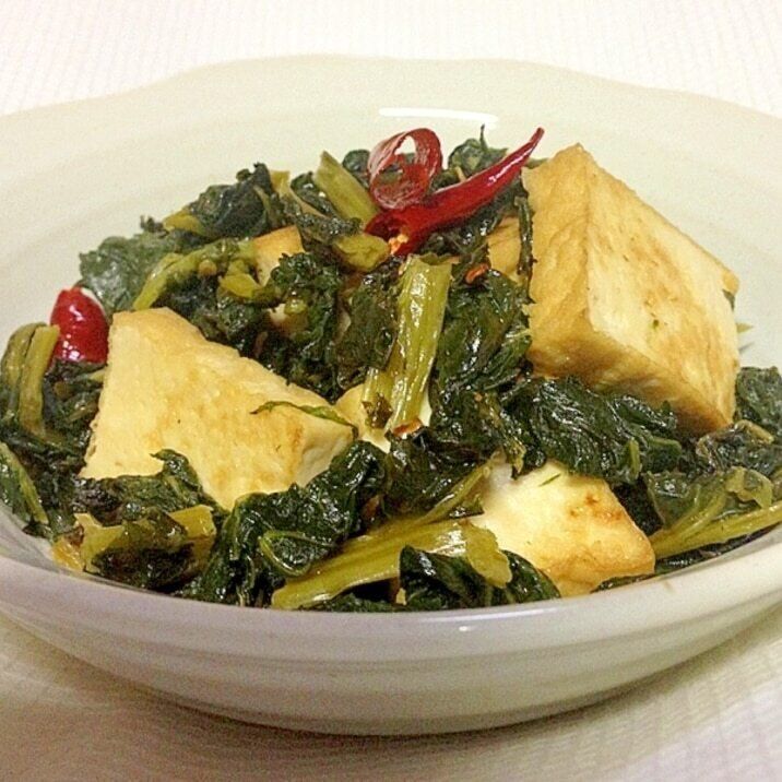 厚揚げとだいこんの葉っぱの炒め煮