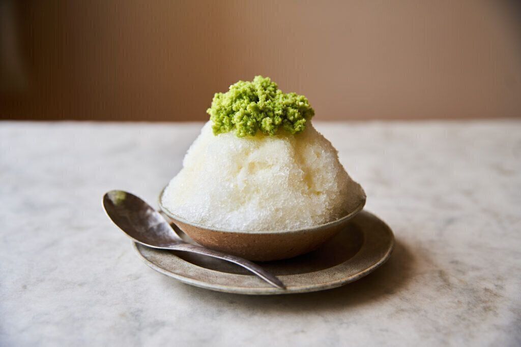 ずんだと豆乳シロップのかき氷