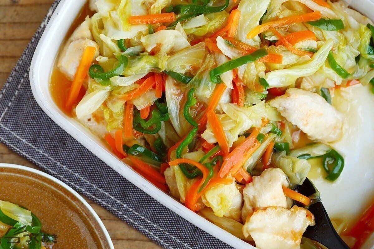 鶏むね肉のたっぷり野菜あんかけ