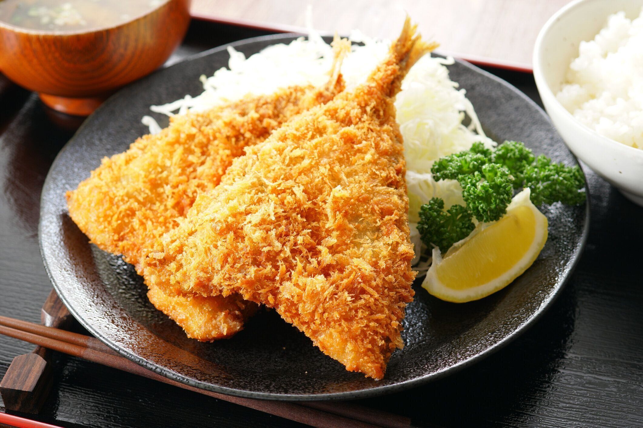 揚げ馬のさば。日本食。