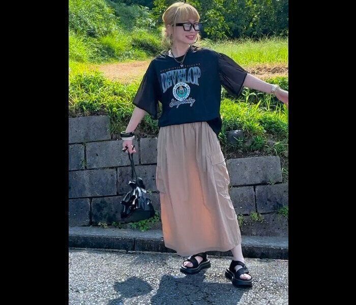 【ワークマン】デカカーゴポッケがかわいい！超軽量×遮熱スカート