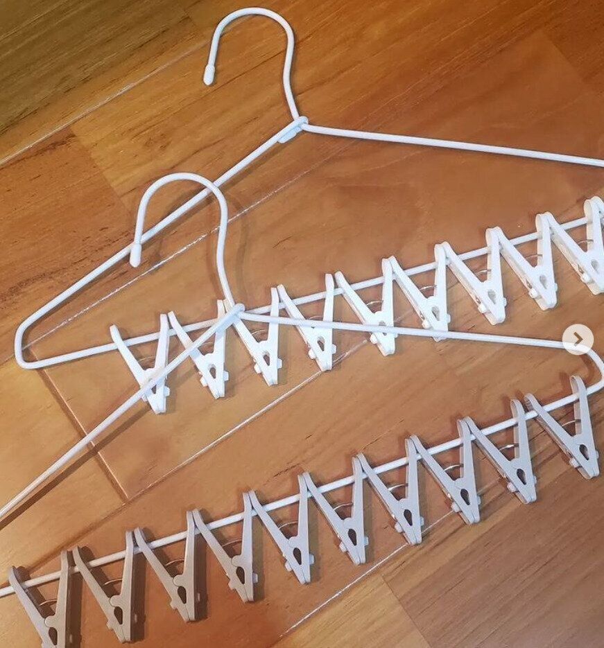 【セリア】家事ラクできる！洗濯物が一度に外せるピンチハンガー