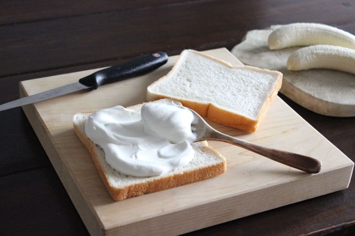 作らないおやつ お手軽なのに まるでケーキなバナナクリームサンド サンキュ 作らないおやつ お手軽なのに まるでケーキなバナナクリームサンド サンキュ