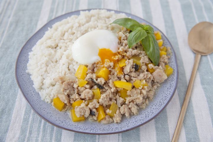 糖質控えめ!火を使わない!レンジでガパオライス