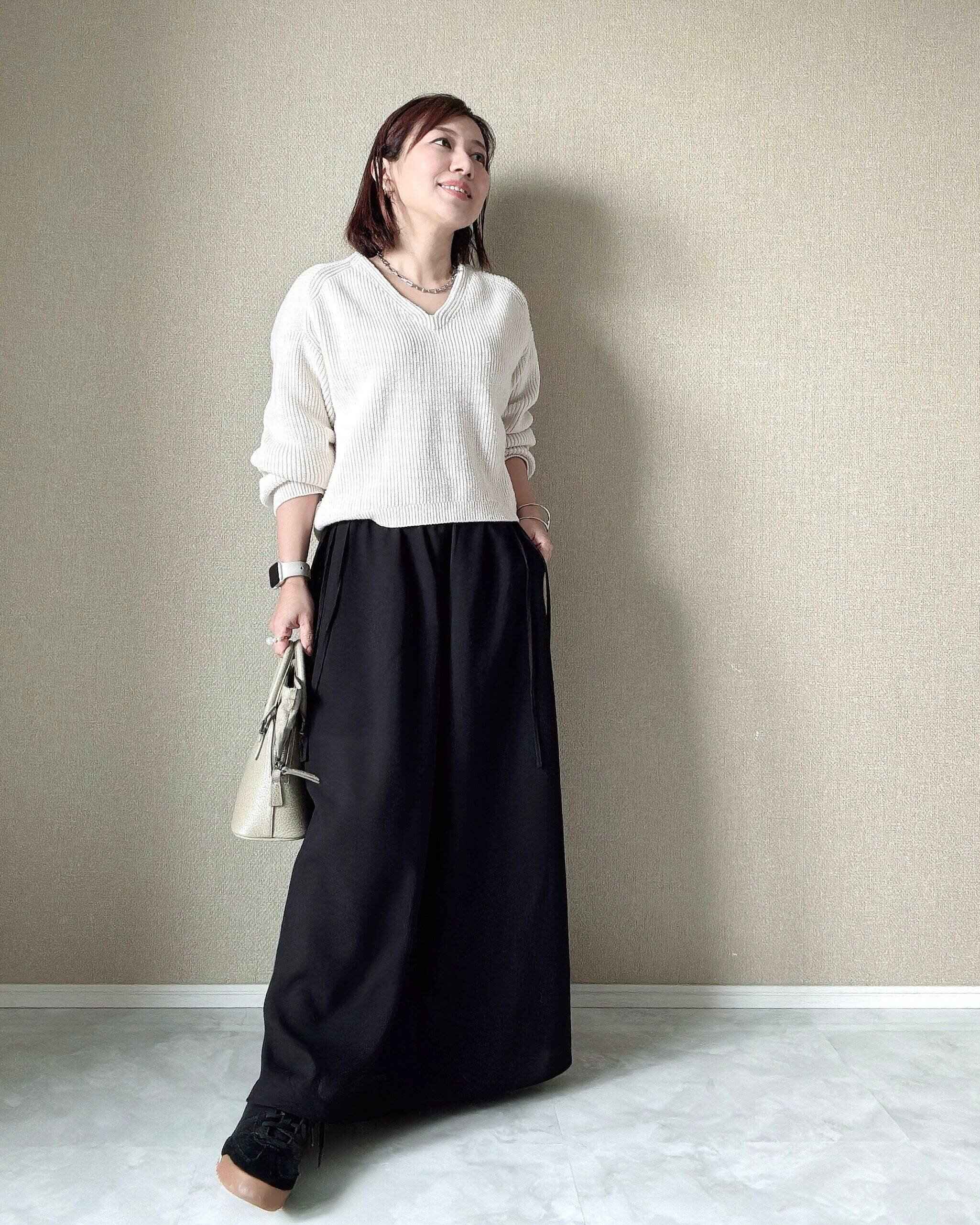 メッシュギャザーロングスリットスカート