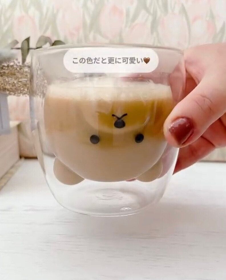 クマが浮かび上がる！「ダブルウォールグラス　くま」
