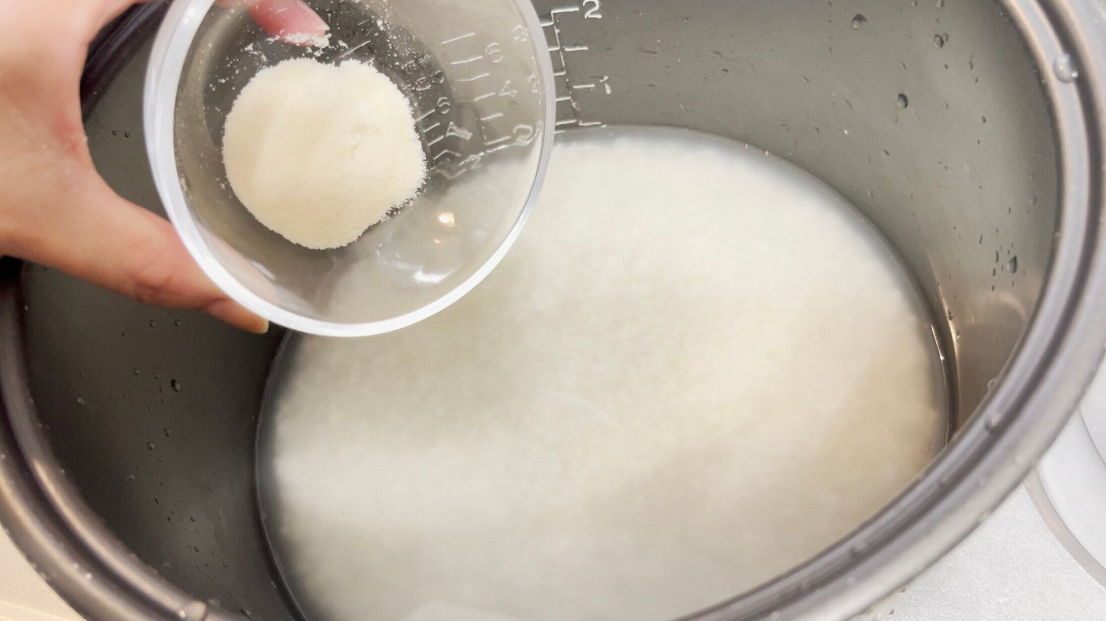 粉寒天を入れる