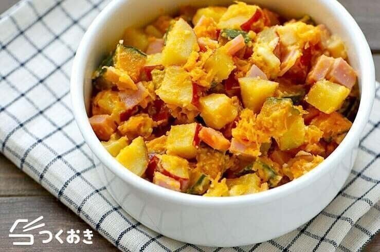 さつまいもとかぼちゃのダイスサラダ