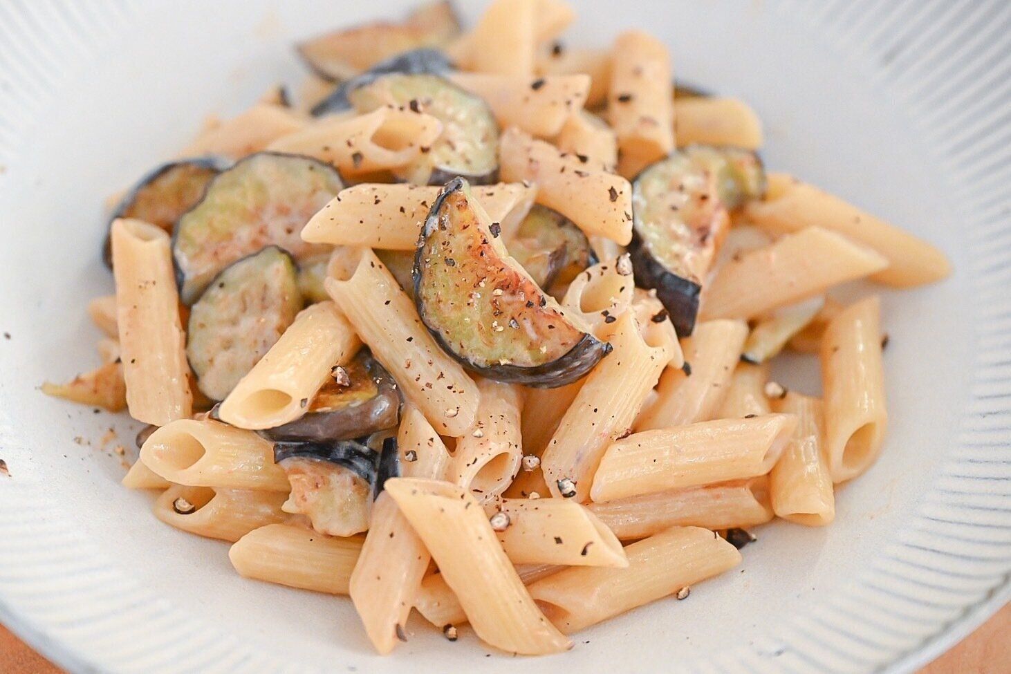 なすの海老クリームパスタ