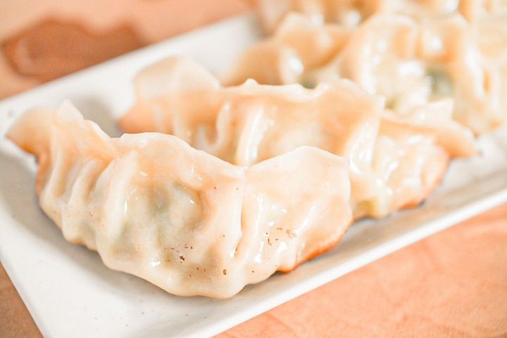 皿にのった冷凍餃子
