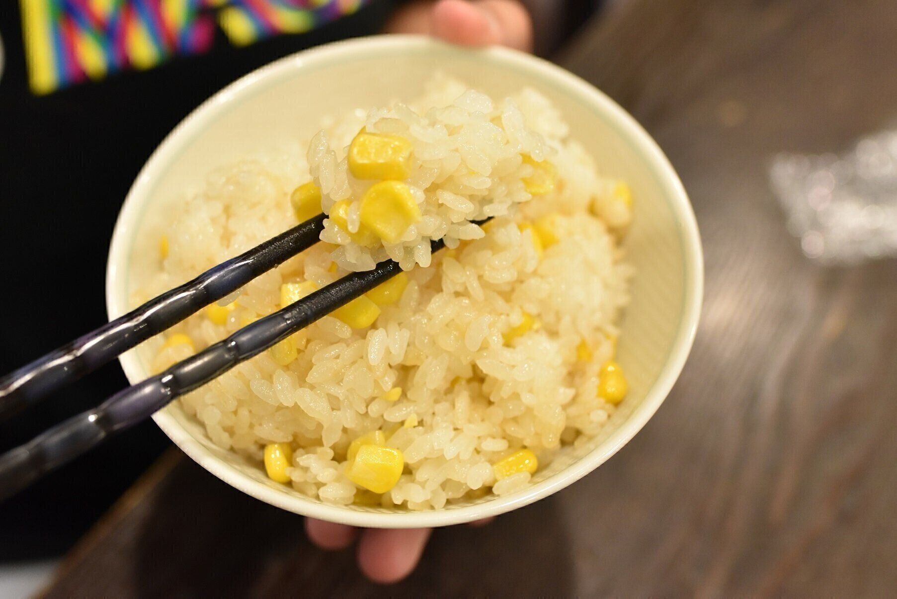 おすすめレシピは、炊飯器で炊くだけの、コーンご飯。