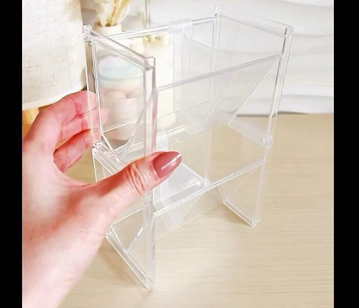 【セリア】ムダなくスッキリ！洗面鏡ナナメスタンド