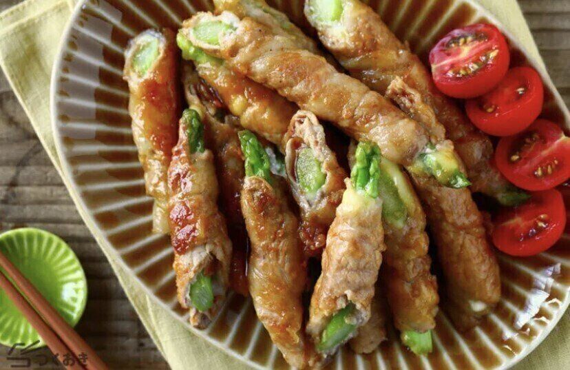 アスパラのチーズ豚巻き