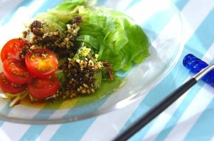 ゆでレタスのアンチョビソース