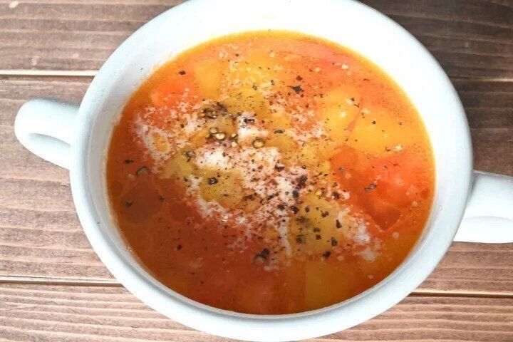栄養満点!冷凍パプリカと生ハムのスープ