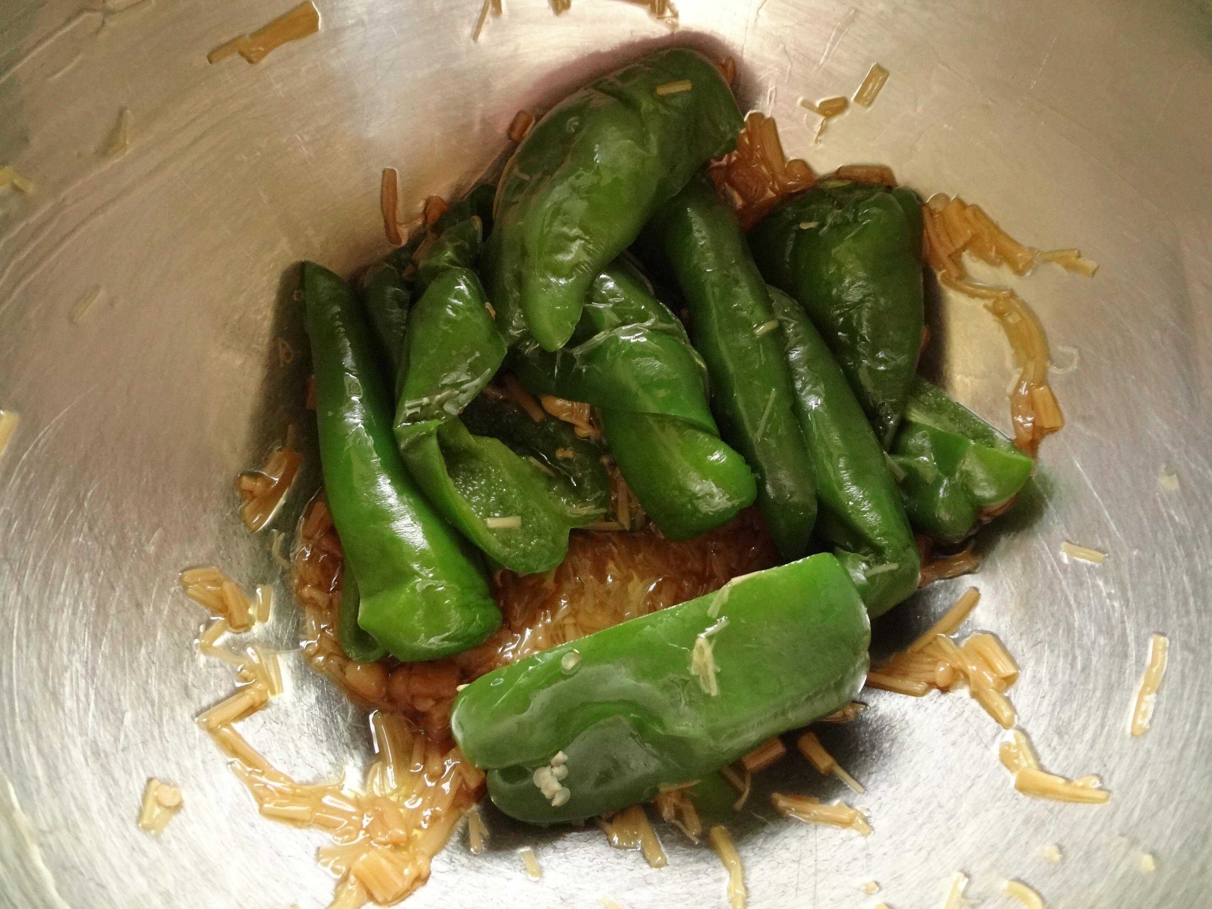 ピーマンのなめ茸あえ