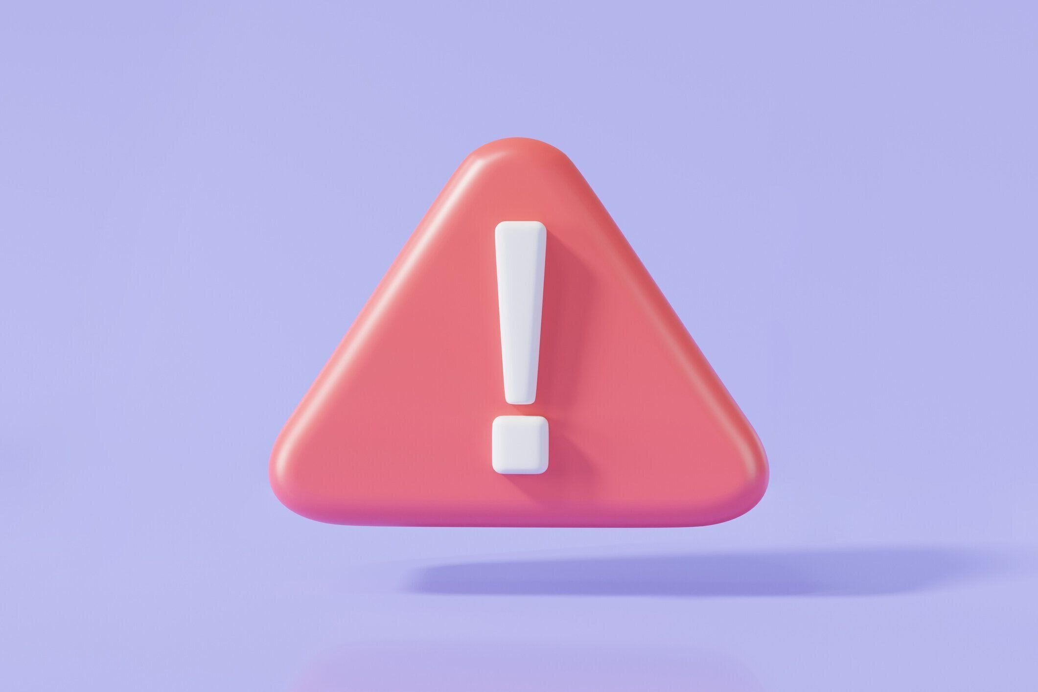 赤い三角の中にビックリマークが書かれている