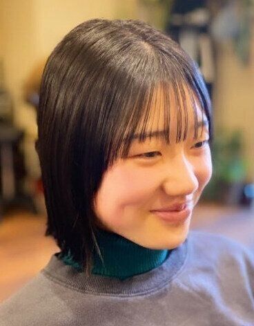 直線的なデザインがイマドキ！切りっぱなしボブ