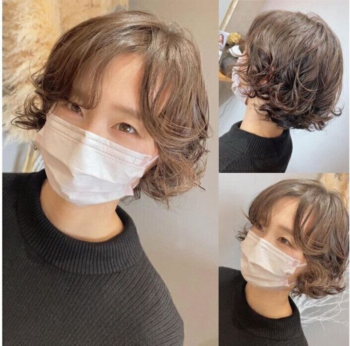 40代女性に似合うふんわりショートヘアスタイル。お手入れ簡単!ショートボブパーマ