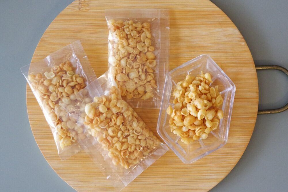 【カルディ】もへじのあげ玉で作った！「たぬきおにぎり」が絶品だった！いつものおにぎりに飽きたら試してみて！