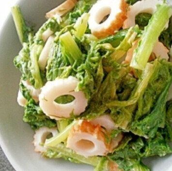 わさび菜のマヨポン和え