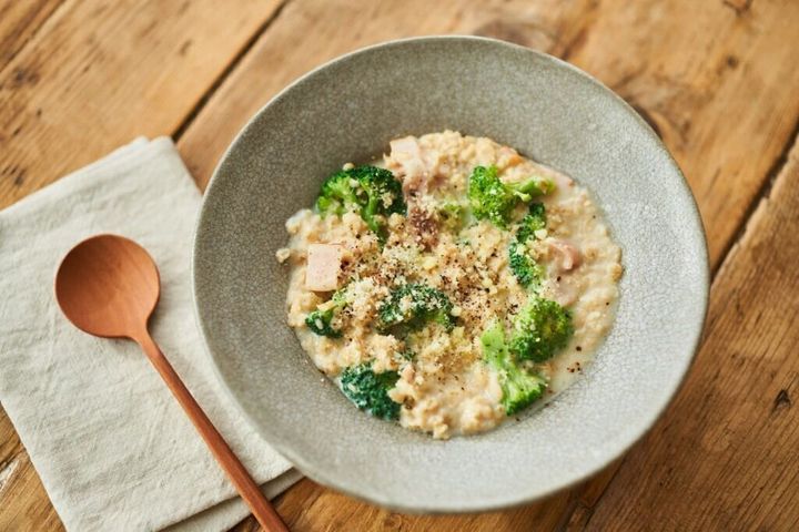 オートミールの豆乳みそリゾット