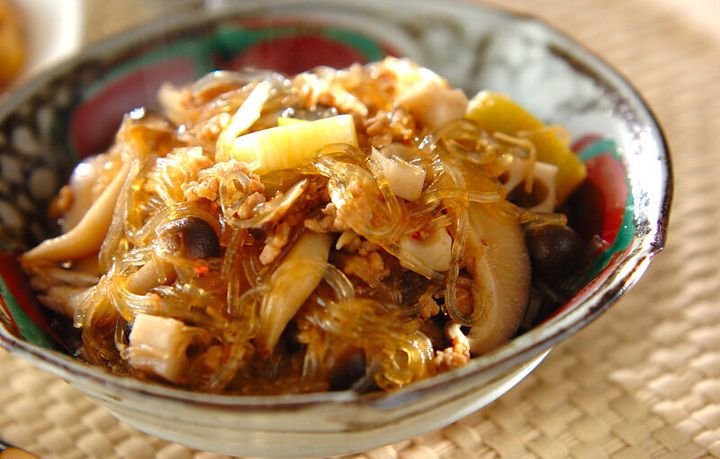 春雨とキノコの中華煮