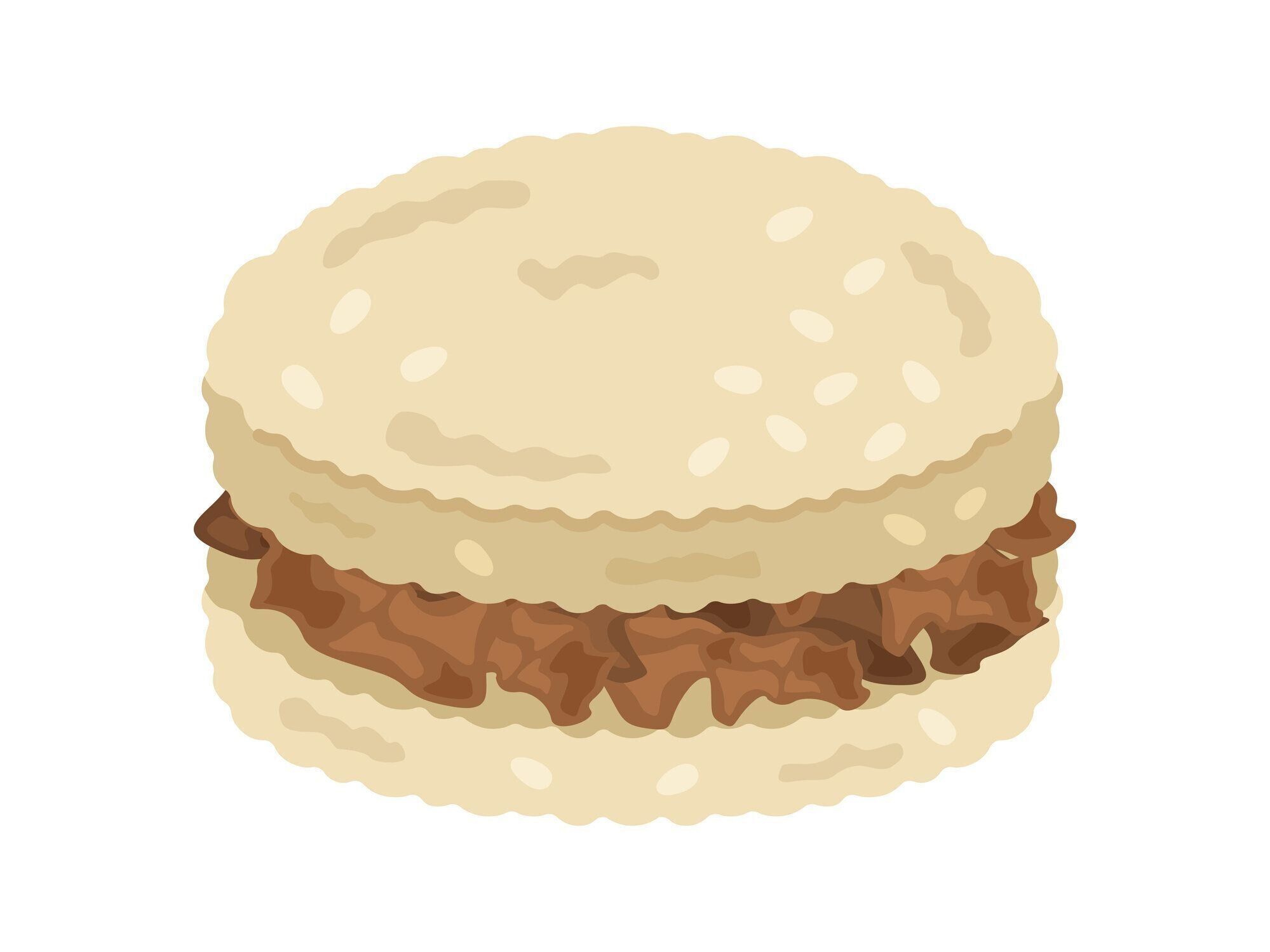 焼き肉ライスバーガーのイラスト。