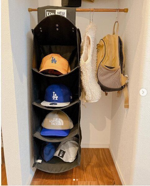 自分で選べる！突っ張り棒をつかった身支度コーナー