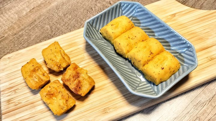 トースターとレンジで調理したスイートポテト