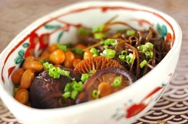 シイタケと大豆のうま煮