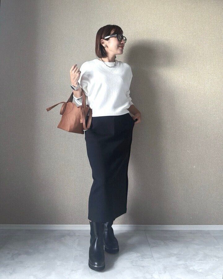 ユニクロ　ドライスウェットナローロングスカート