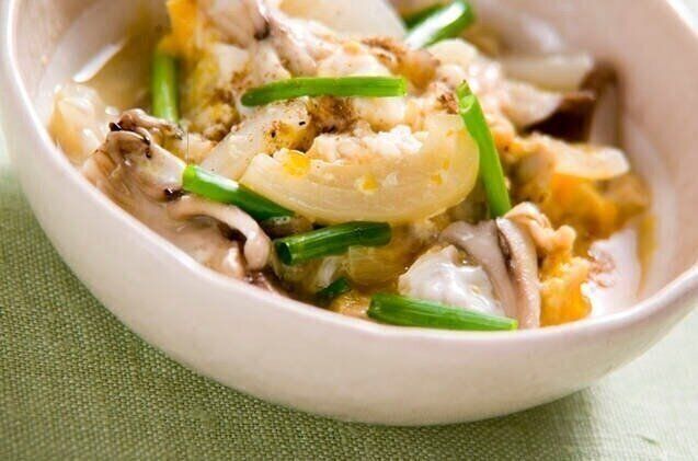 アサリとマイタケの卵とじ