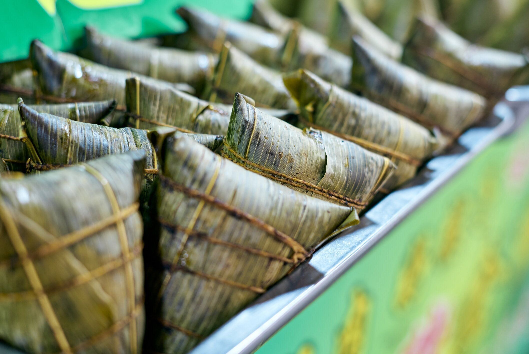 販売のための米餃子、中国の伝統的な食べ物.