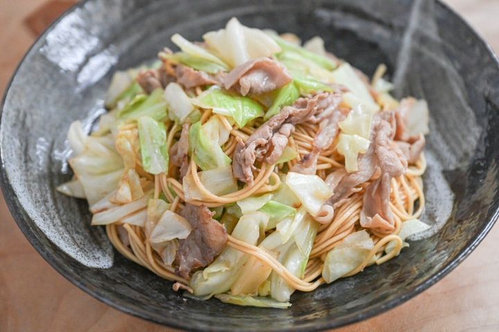 豚肉とキャベツの焼きそば